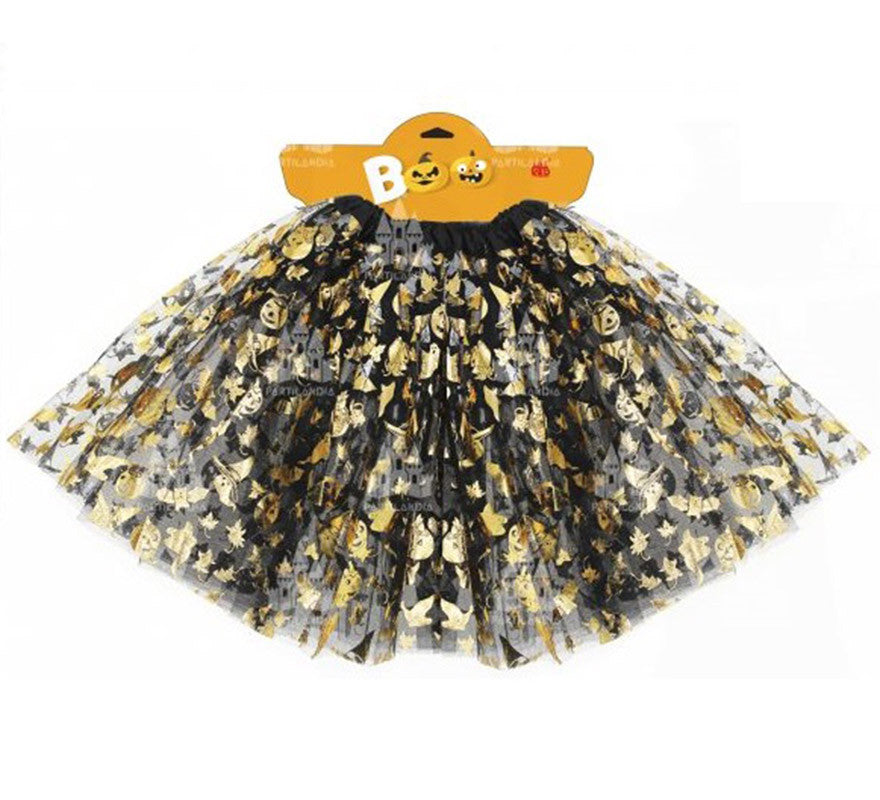 Tutú 40 cm Halloween Oro para mujer