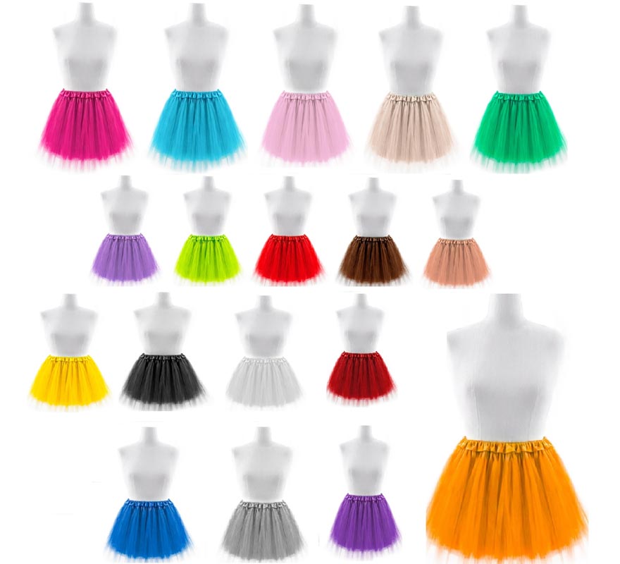 Translation missing: es.Tutú con dobladillo en varios colores de 45 cm adulto