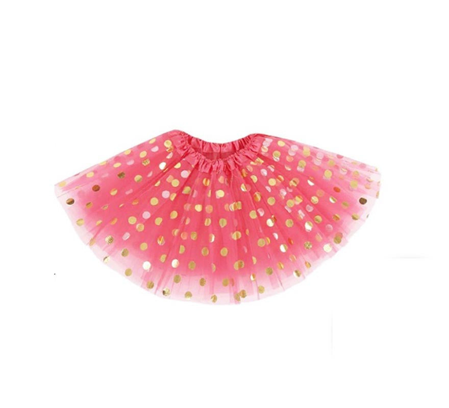Tutú con Topos Dorados de 40 cm en varios colores