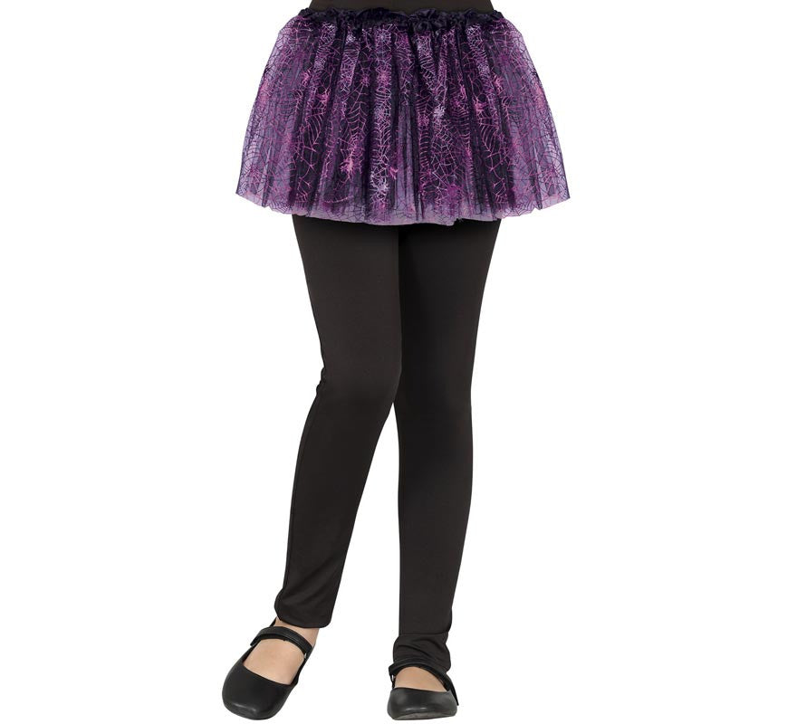 Translation missing: es.Tutú negro con Arañas lilas Infantil de 30 cm