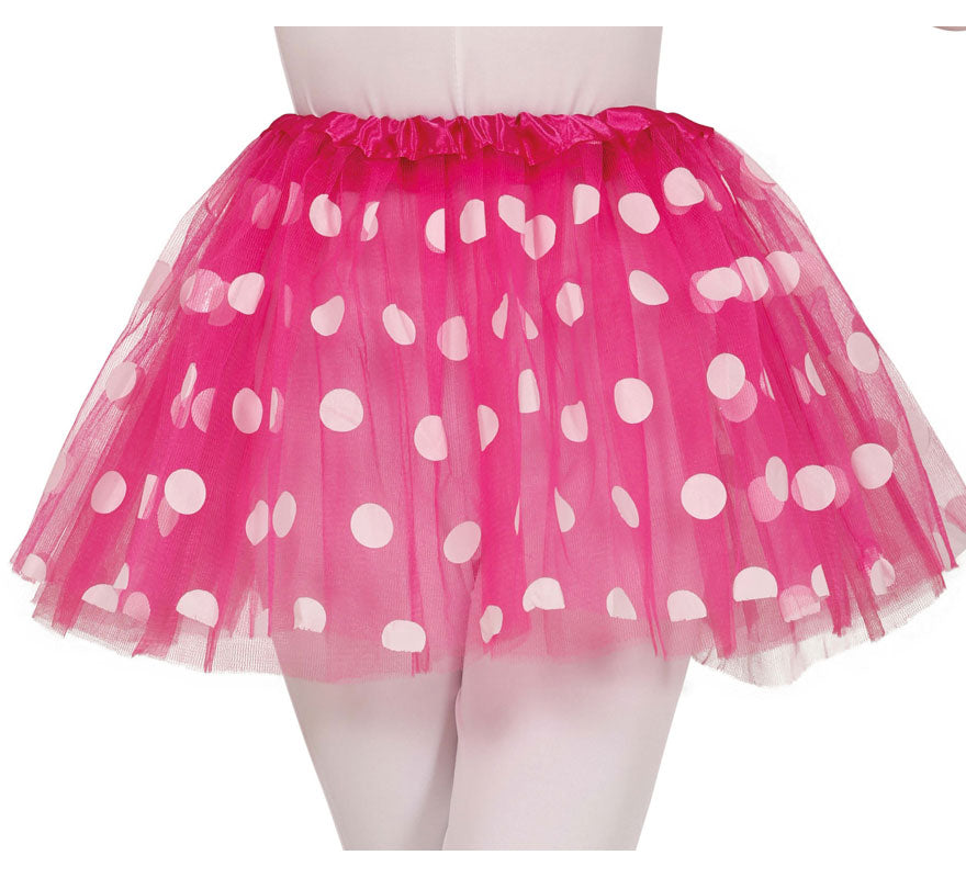 Translation missing: es.Tutú rosa con Topos de 30 cm infantil