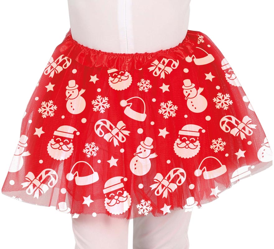 Translation missing: es.Tutú Santa Claus rojo infantil de 30 cm
