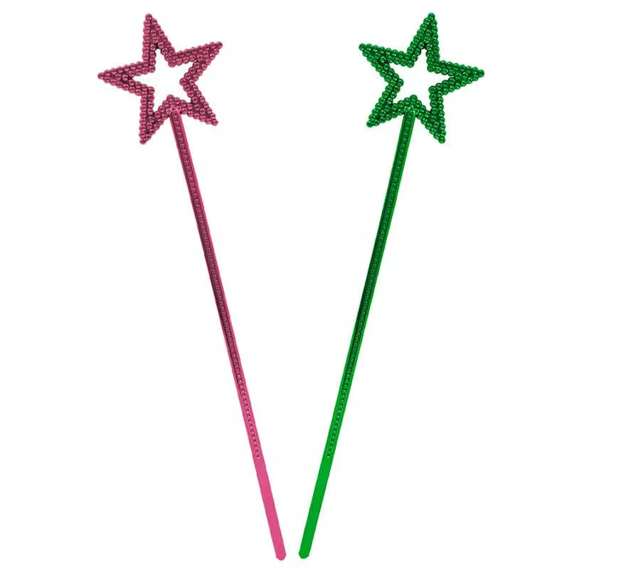 Varita con forma de estrella en colores surtidos de 34x7cm