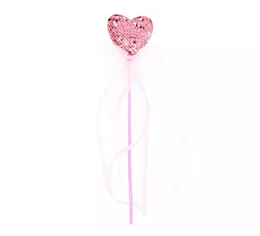 Translation missing: es.Varita de Princesa Corazón brillo rosa de 36 cm