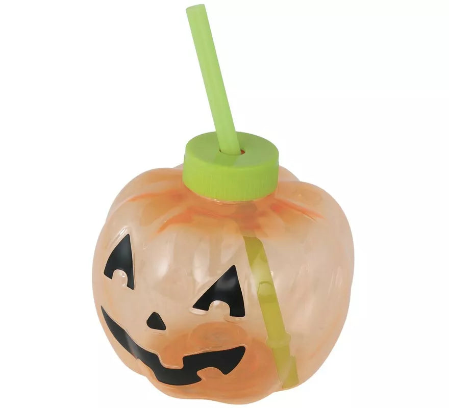 Translation missing: es.Vaso con Pajita Calabaza con iluminación LED de 17 cm