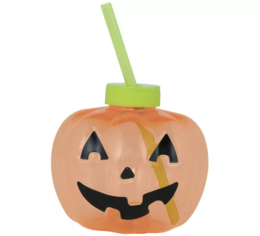 Translation missing: es.Vaso con Pajita Calabaza con iluminación LED de 17 cm