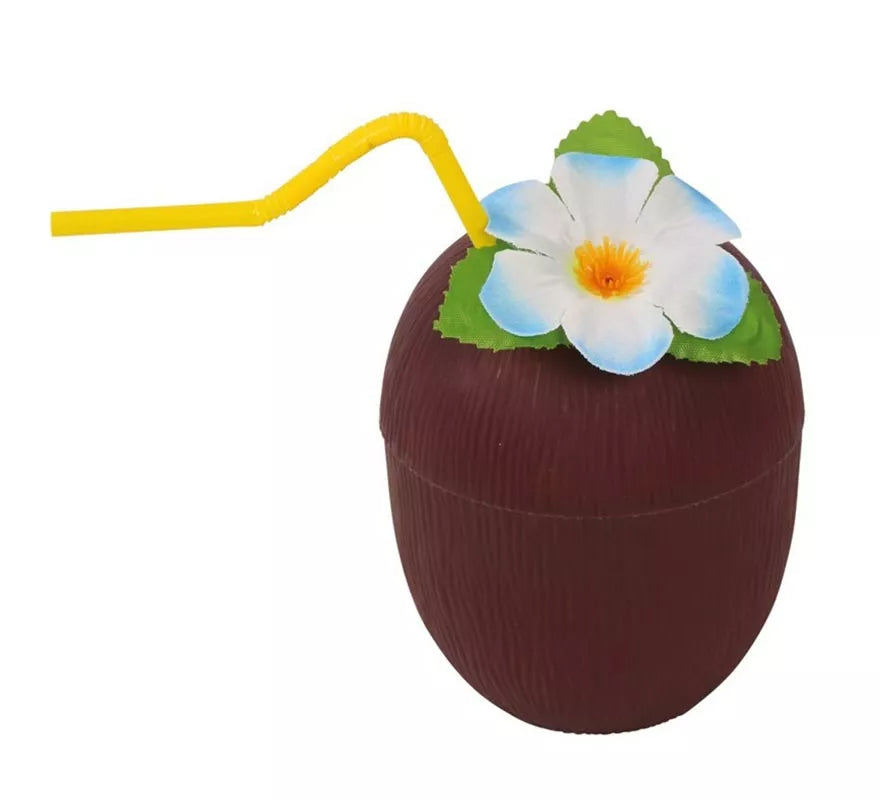 Translation missing: es.Vaso de Coco con Pajita y Flor