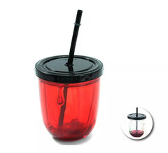 Vaso Doble Fondo con pajita y sangre falsa de 335 ml