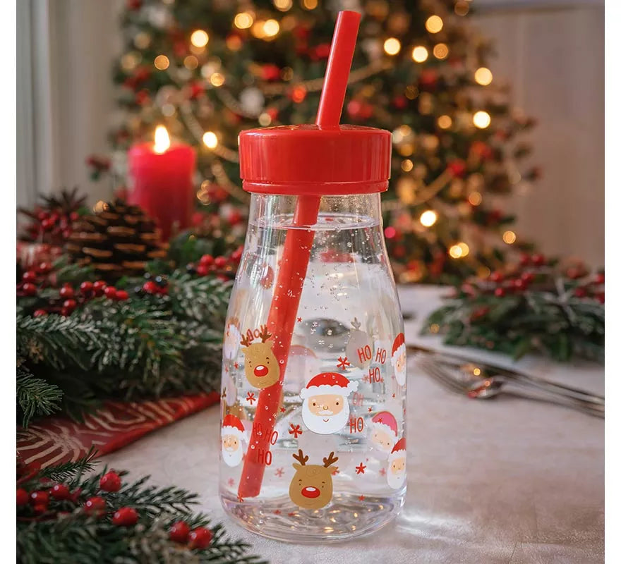 Translation missing: es.Vaso Navideño con Pajita de PVC de 15 cm