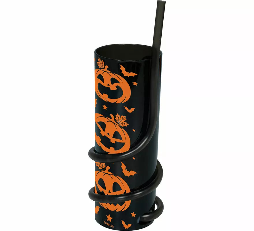 Translation missing: es.Vaso negro con Calabazas y Pajita de 16 cm