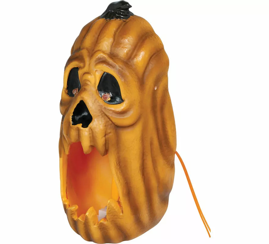 Vela Calabaza con Led Efecto Fuego de 20 cm