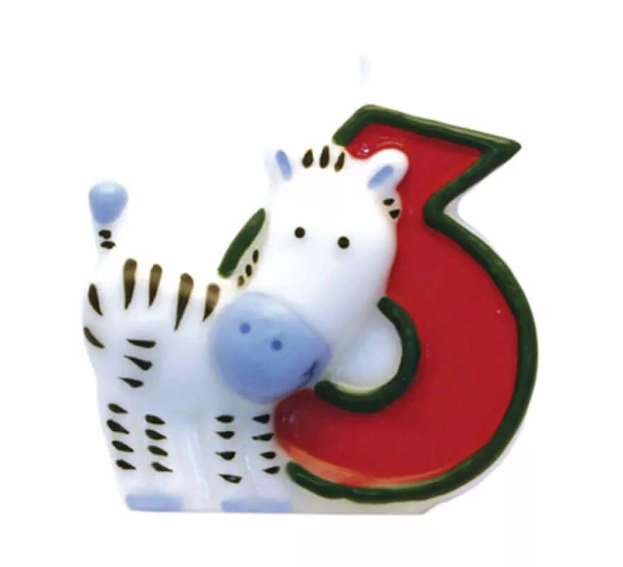 Translation missing: es.Vela de Animal del Safari con el número 6