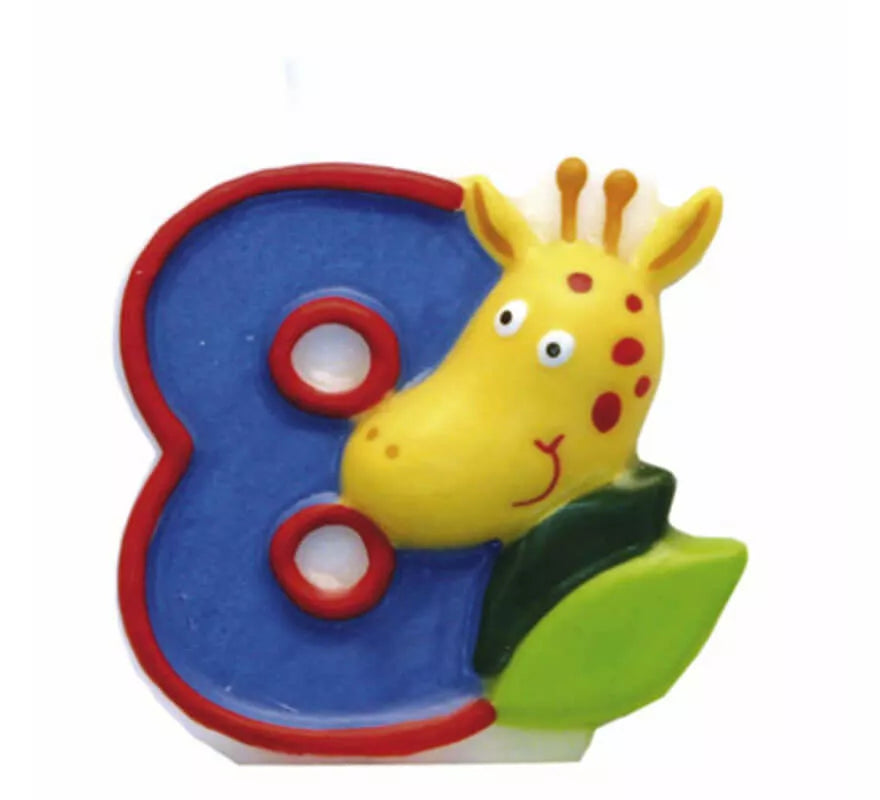 Translation missing: es.Vela de Animal del Safari con el número 8