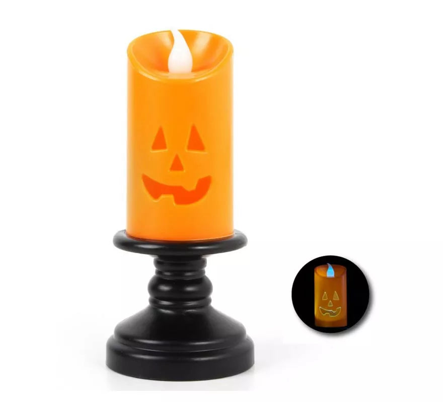 Translation missing: es.Vela de Calabaza feliz con luz