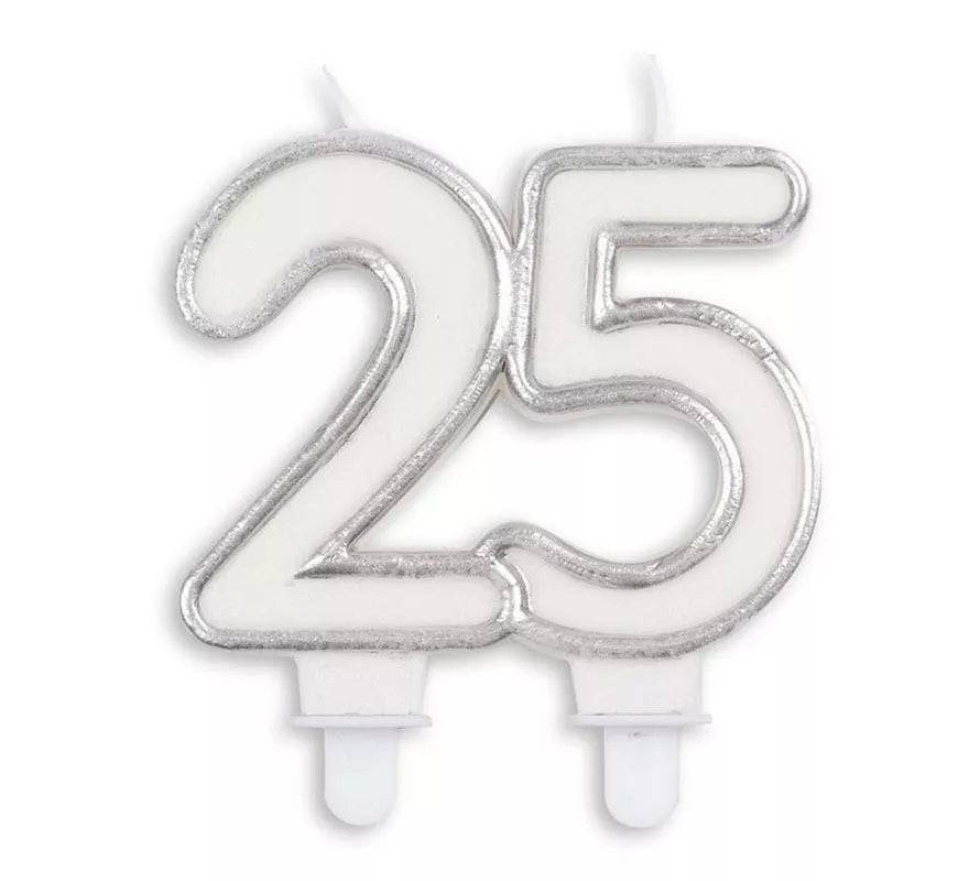 Translation missing: es.Vela de Cumpleaños, Aniversarios y Bodas de Plata Número 25 de 8 cm