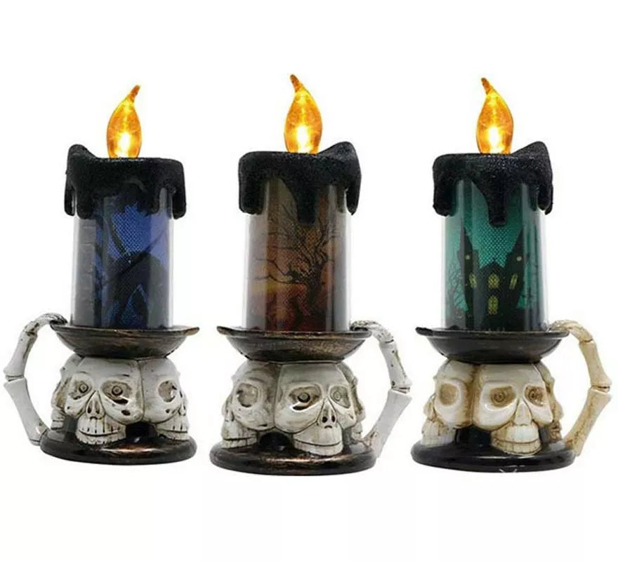 Translation missing: es.Vela Electrónica con Calavera y Luz de 17X9.5 cm en colores surtidos
