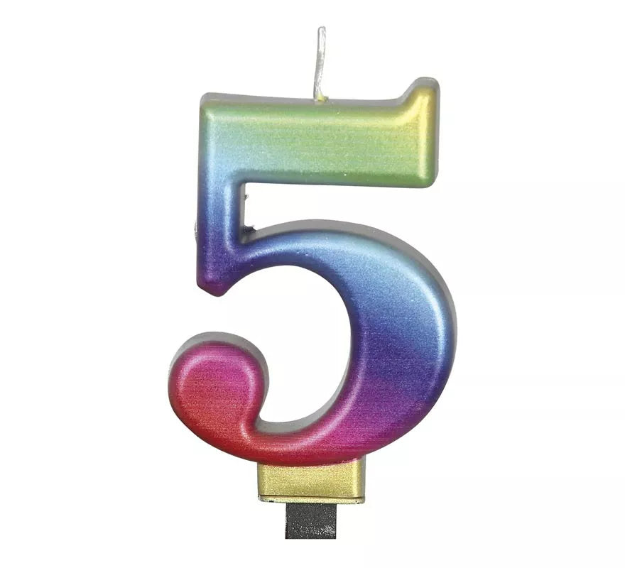 Translation missing: es.Vela Metalizado Multicolor Nº 5, de 8 cm