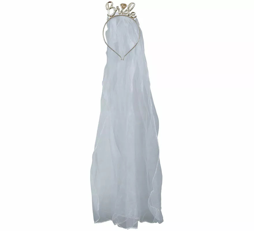 Translation missing: es.Velo de Novia blanco con Diadema Bride