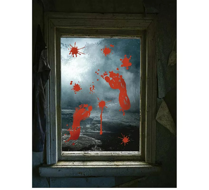 Translation missing: es.Ventana Huellas de Pies con Sangre electroestática de 25x35 cm