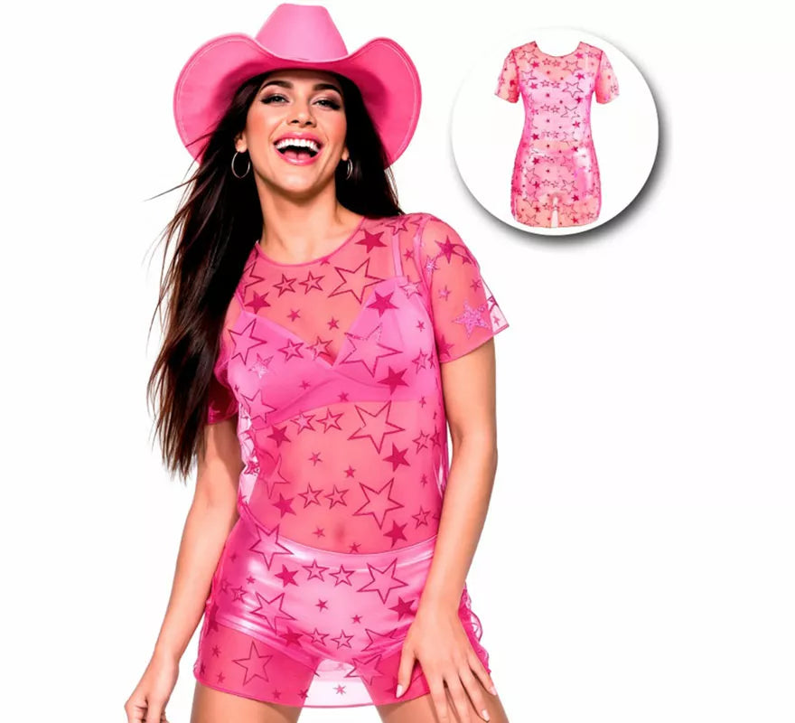 Translation missing: es.Vestido Tul fucsia con Estrellas Brillantes para mujer
