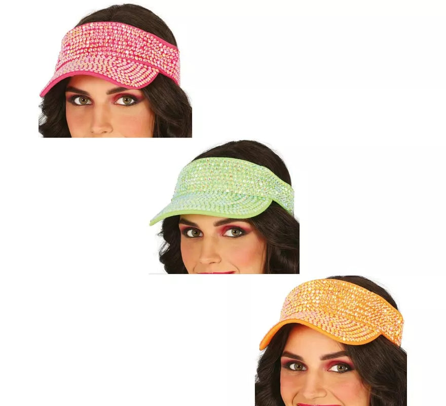 Translation missing: es.Visera con pedrería en varios colores adulto
