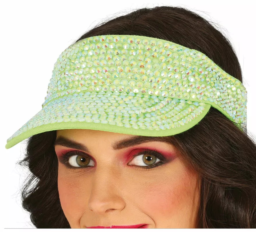 Translation missing: es.Visera con pedrería en varios colores adulto