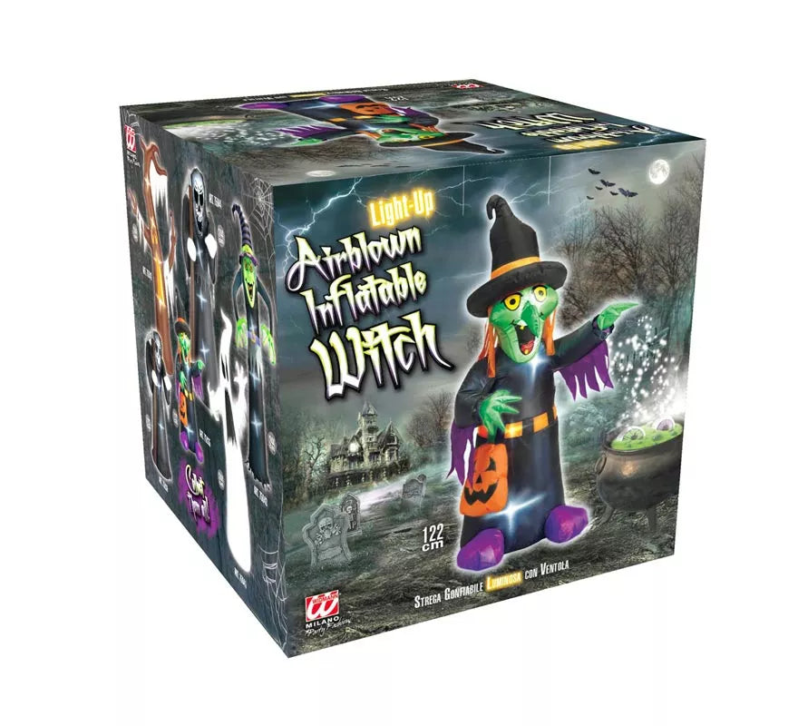 Translation missing: es.Bruja Auto Hinchable de Halloween con Iluminación de 122 cm
