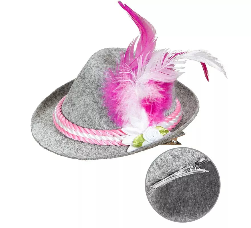 Translation missing: es.Mini Sombrero de Bávara Oktoberfest con Flor y Plumas