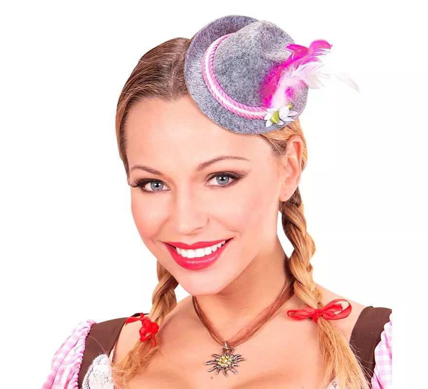 Translation missing: es.Mini Sombrero de Bávara Oktoberfest con Flor y Plumas