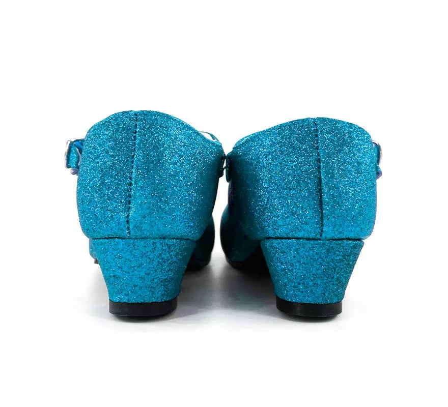 Translation missing: es.Zapato Sevillana con tacón Azul Turquesa Purpurina en números del 22 al 41