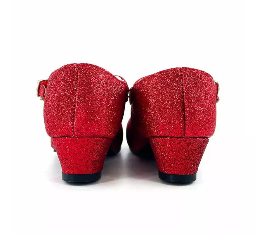 Translation missing: es.Zapato Sevillana con tacón Rojo Purpurina en números del 22 al 41