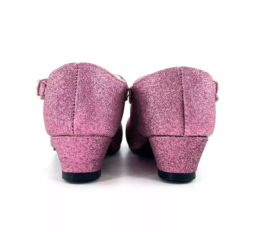 Translation missing: es.Zapato Sevillana con tacón Rosa Purpurina en números del 22 al 41