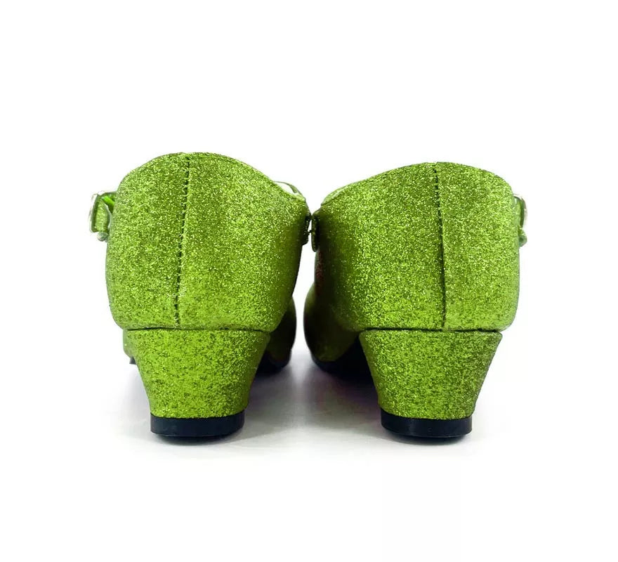 Translation missing: es.Zapato Sevillana con tacón Verde Purpurina en números del 22 al 41