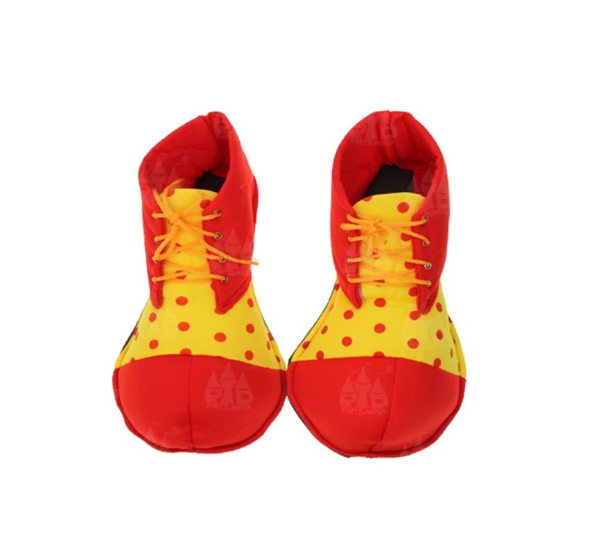 Translation missing: es.Zapatos de Payaso rojo y amarillo con lunar adulto